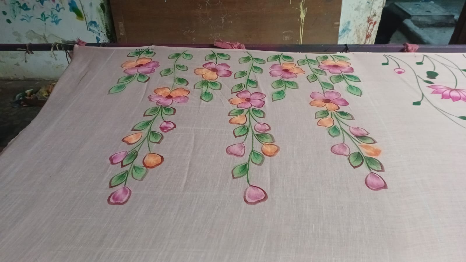 Pastel floral saree