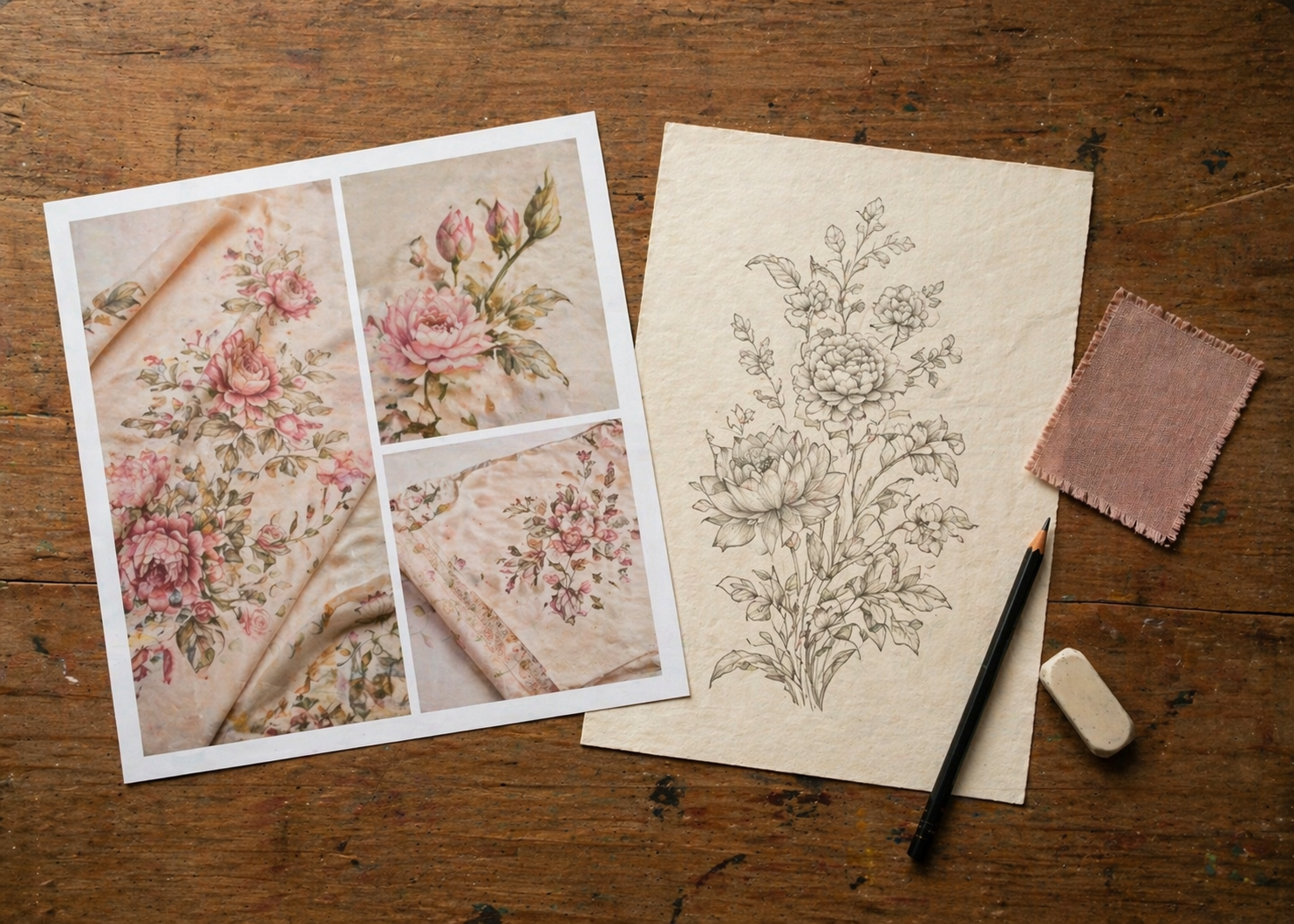 Sketch and reference for custom design